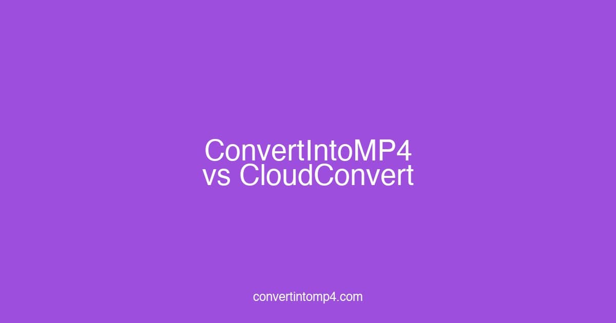 ConvertIntoMP4 vs CloudConvert: Detailed Comparison for 2026
