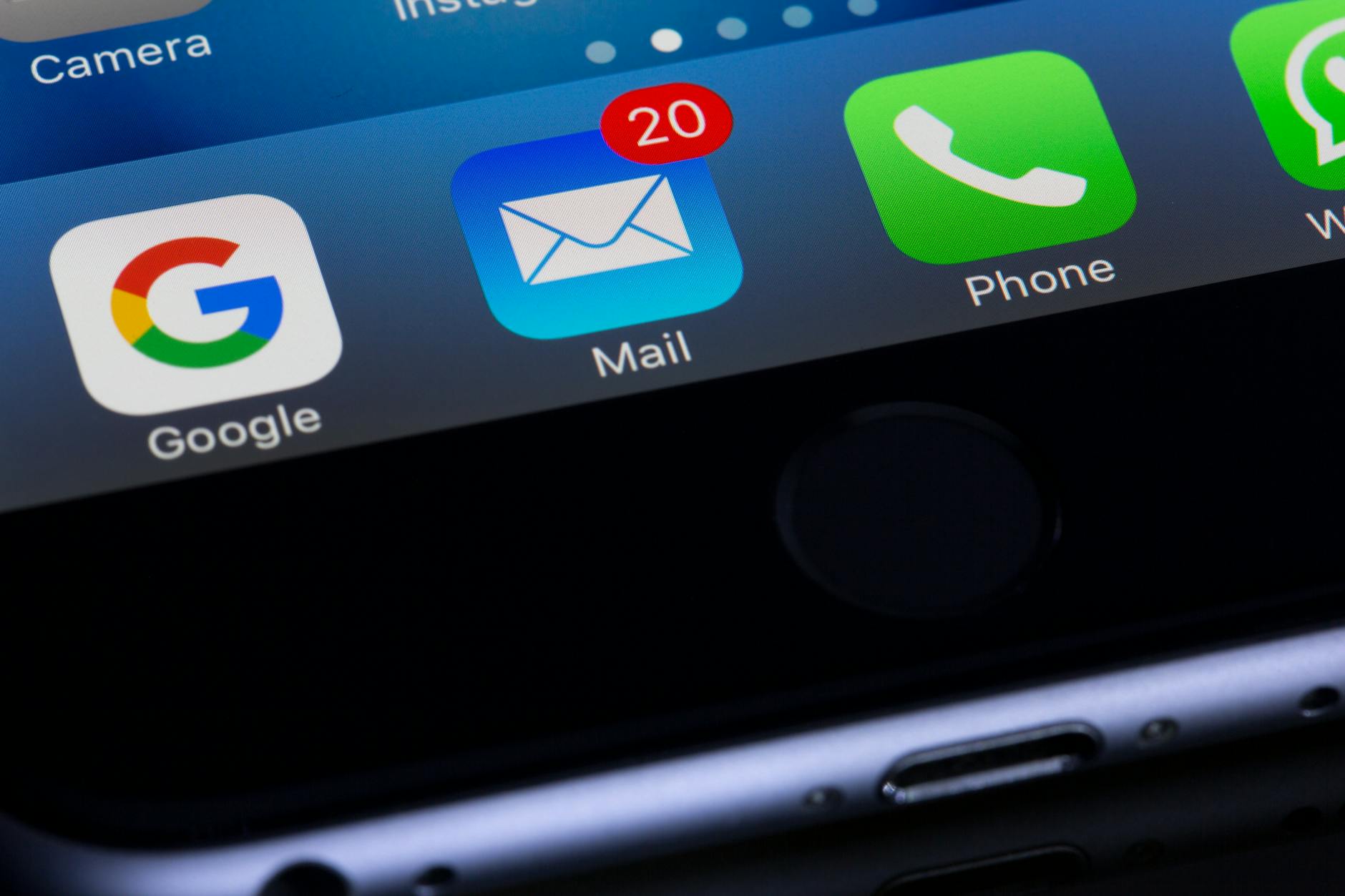 Email template showing video thumbnail with play button overlay linking to hosted video