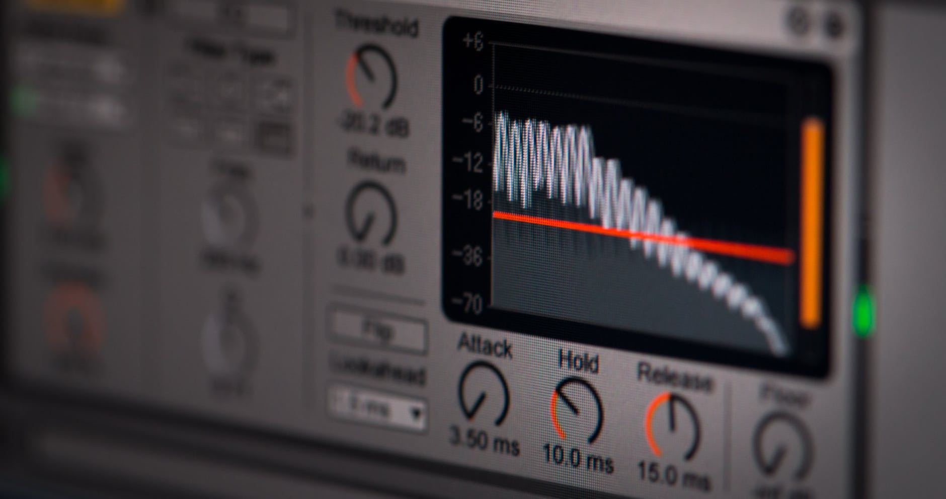 Audio waveform with trim points marked for cutting