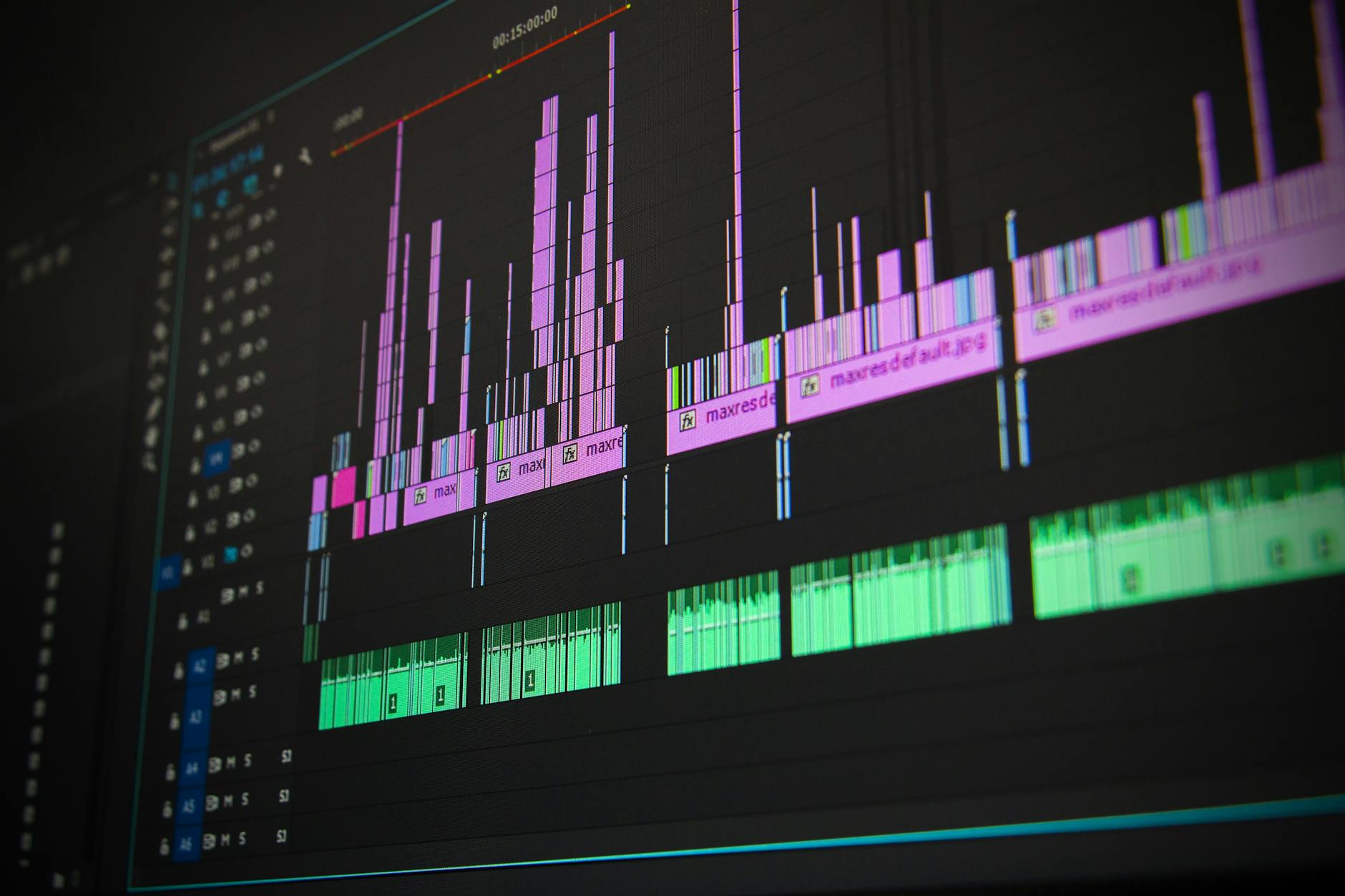 Podcast editing workflow showing segment trimming and concatenation