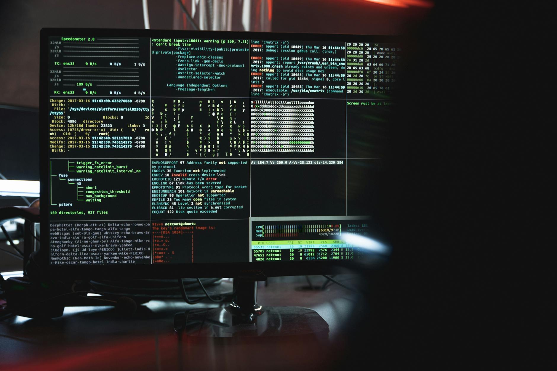 Terminal showing FFmpeg encoding progress with speed, bitrate, and frame count